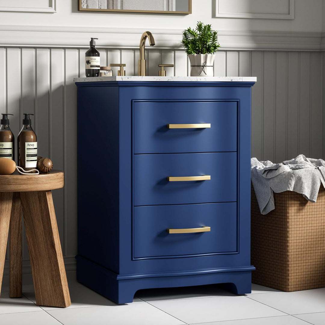 24 Inch Single Bathroom Vanity In Blue Blue Finish - KITCHEN & BATH by Joshua Marshal