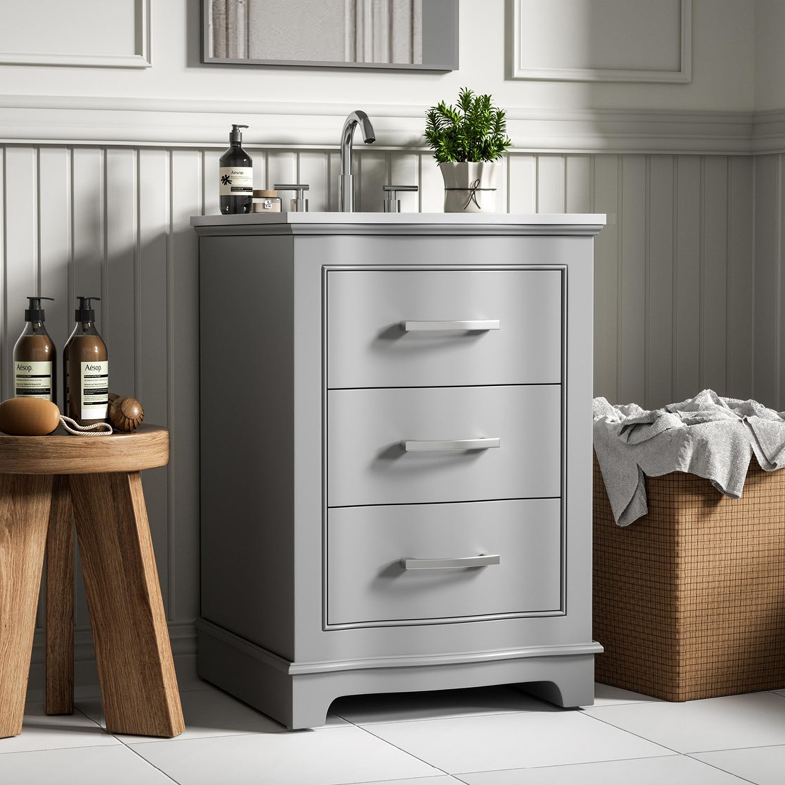 24 Inch Single Bathroom Vanity In Grey Grey Finish - KITCHEN & BATH by Joshua Marshal