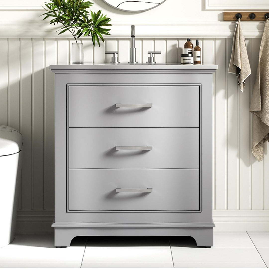 30 Inch Single Bathroom Vanity In Grey Grey Finish - KITCHEN & BATH by Joshua Marshal