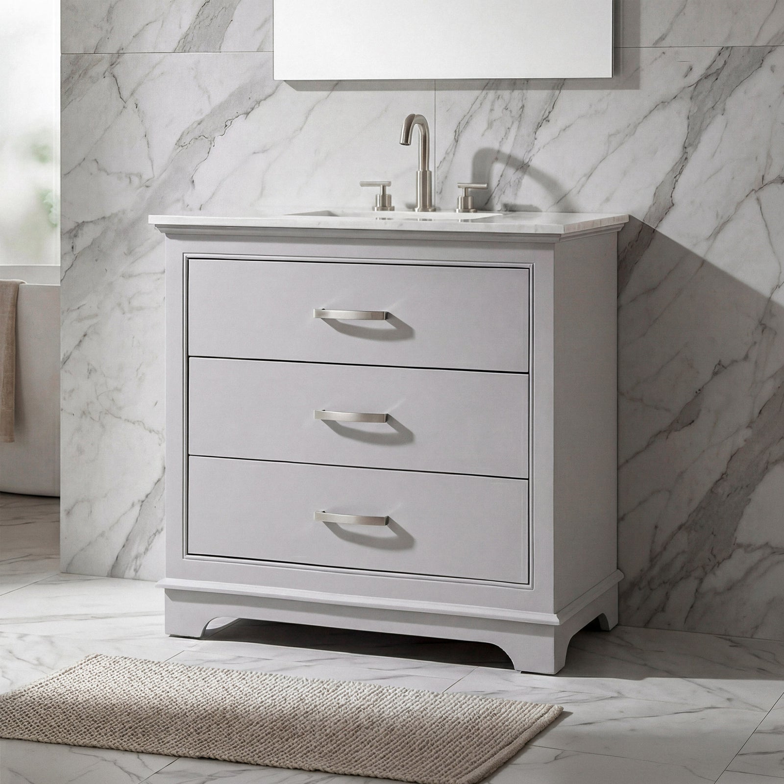 36 Inch Single Bathroom Vanity In Grey Grey Finish - KITCHEN & BATH by Joshua Marshal