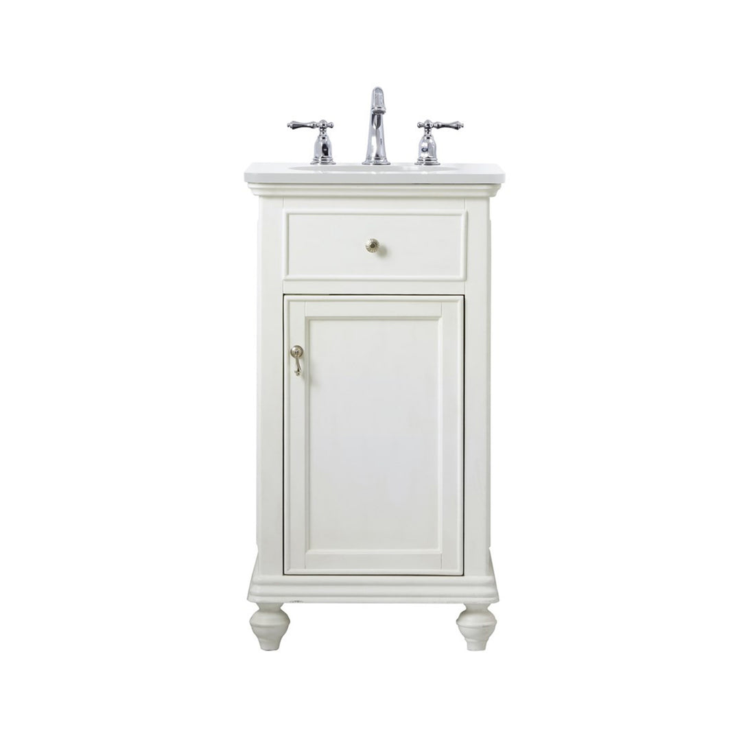 19 Inch Single Bathroom Vanity In Antique White With Ivory White Marble Antique White Finish - KITCHEN & BATH by Joshua Marshal