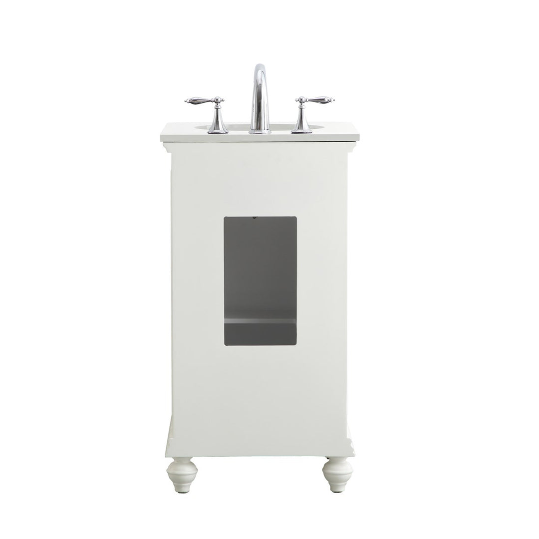 19 Inch Single Bathroom Vanity In Antique White With Ivory White Marble