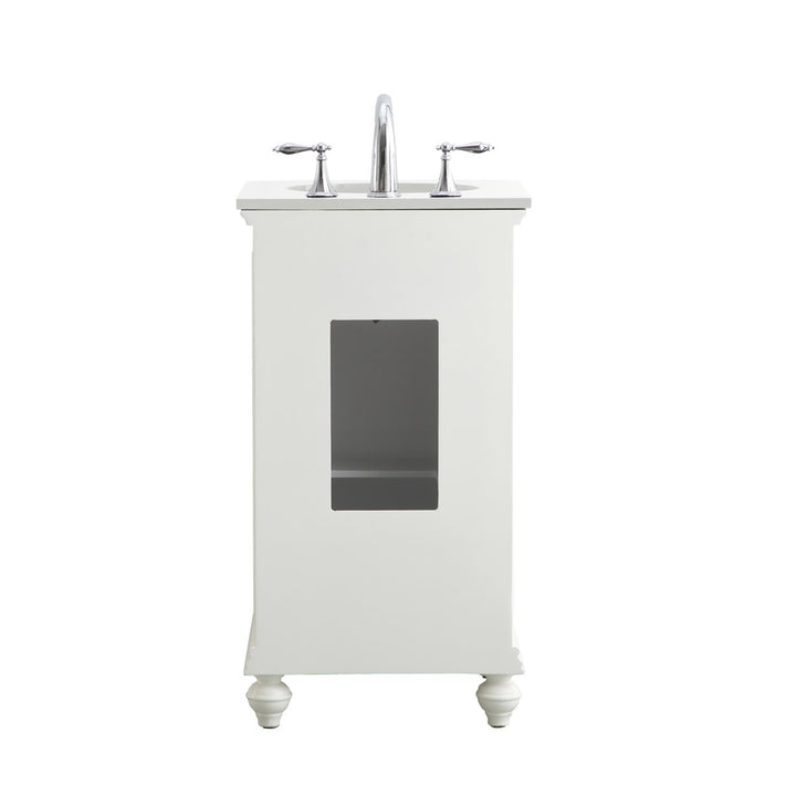 19 Inch Single Bathroom Vanity In Antique White With Ivory White Marble
