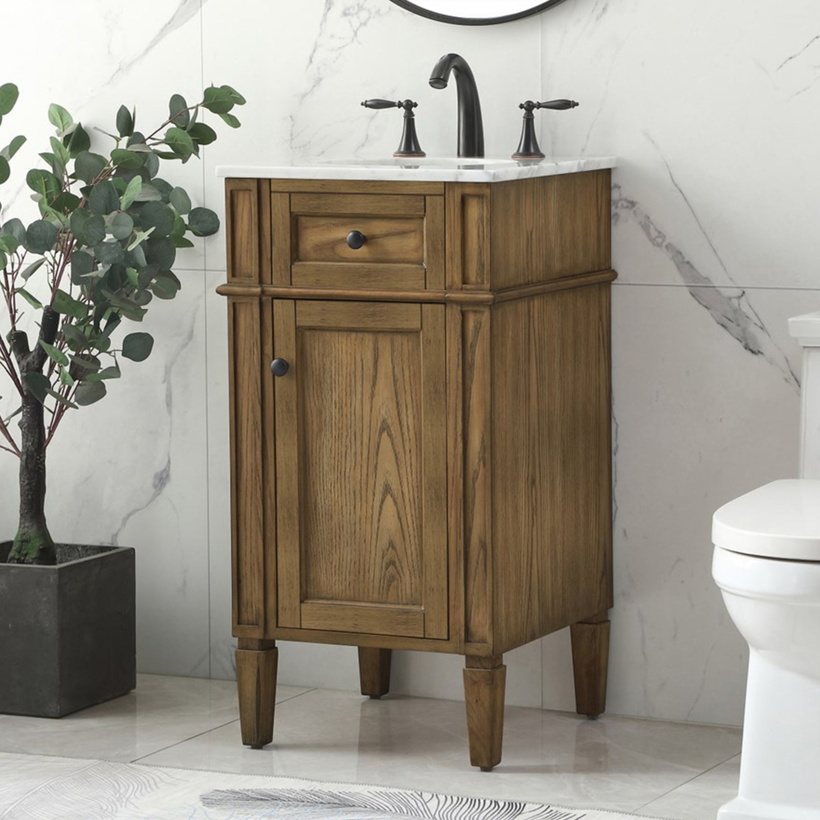 18 Inch Single Bathroom Vanity In Driftwood Driftwood Finish - KITCHEN & BATH by Joshua Marshal