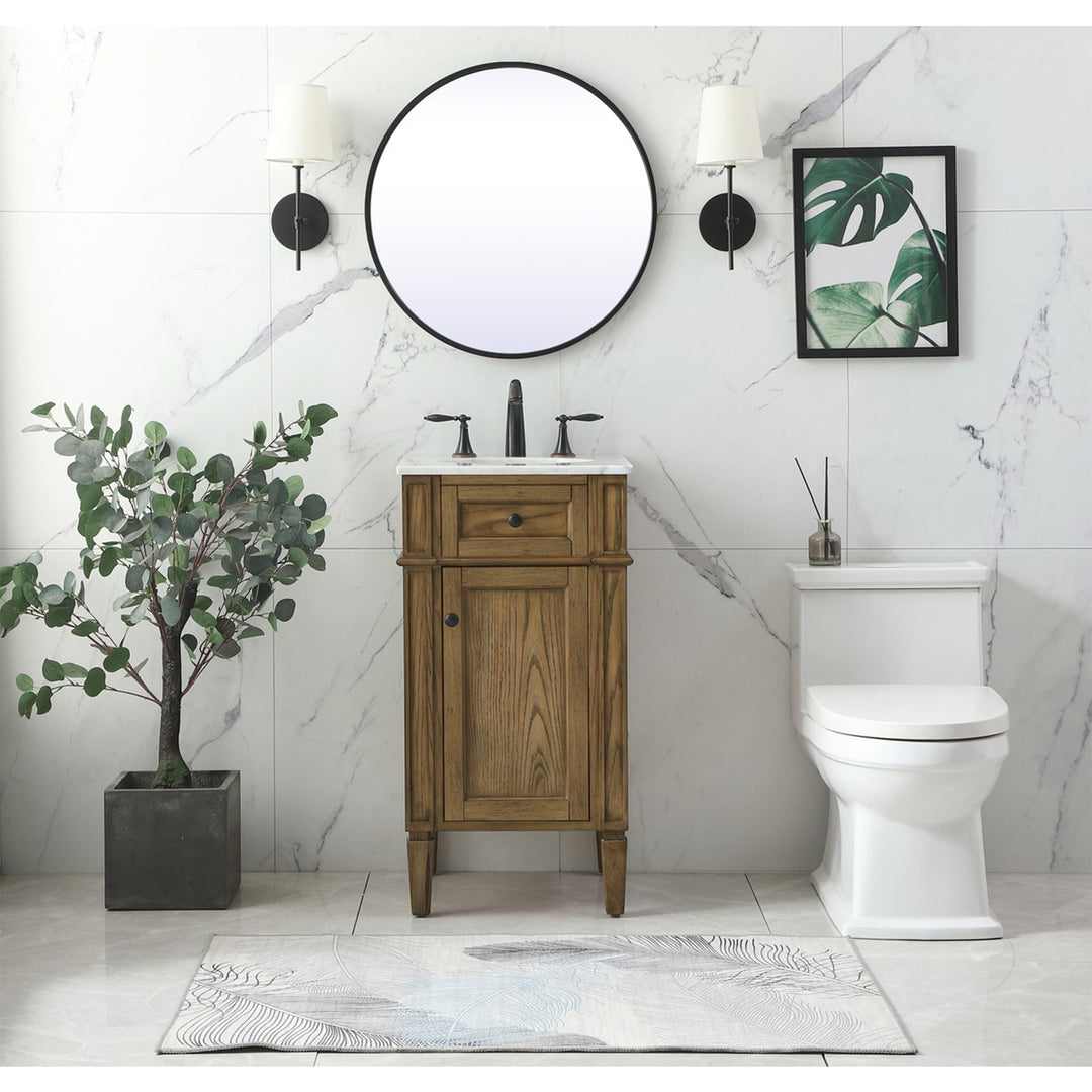 18 Inch Single Bathroom Vanity In Driftwood - View 2 - Joshua Marshal