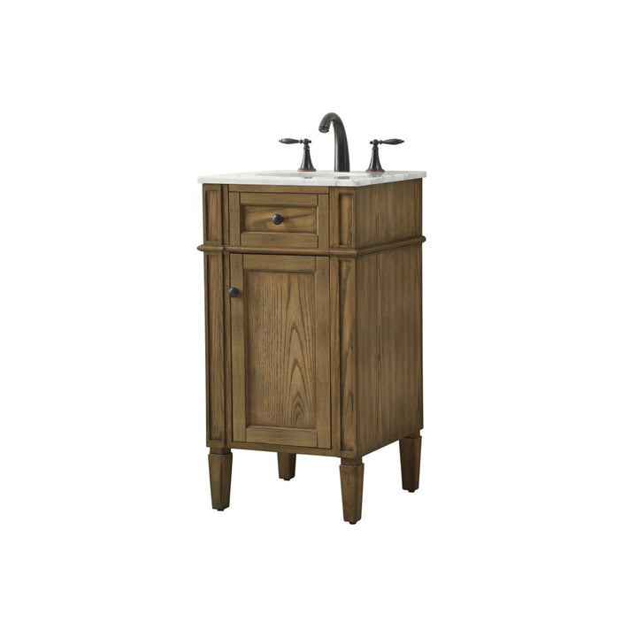 18 Inch Single Bathroom Vanity In Driftwood - View 4 - Joshua Marshal