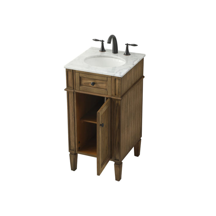 18 Inch Single Bathroom Vanity In Driftwood - View 5 - Joshua Marshal