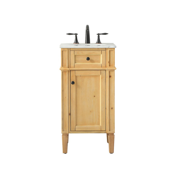 18 Inch Single Bathroom Vanity In Natural Wood - View 3 - Joshua Marshal
