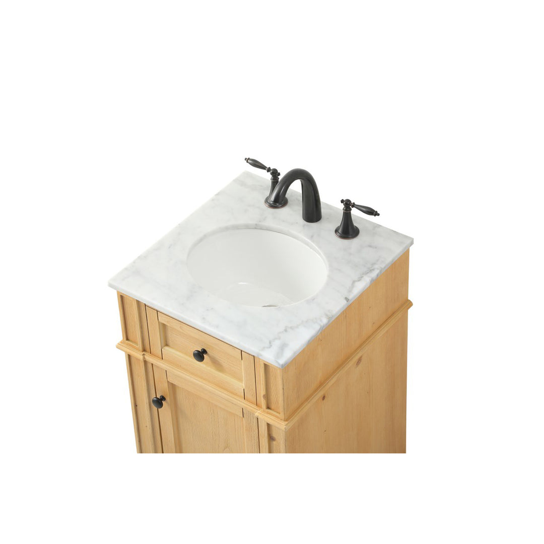 18 Inch Single Bathroom Vanity In Natural Wood - View 6 - Joshua Marshal