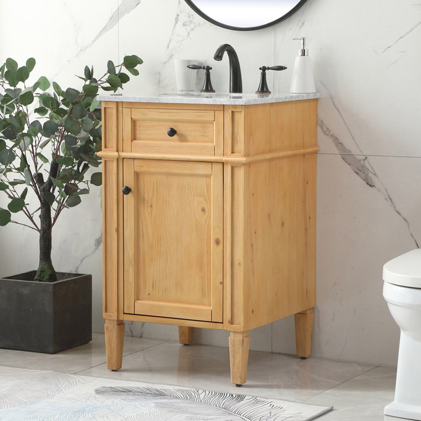 21 Inch Single Bathroom Vanity In Natural Wood Natural Wood Finish - KITCHEN & BATH by Joshua Marshal