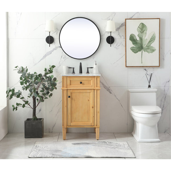 21 Inch Single Bathroom Vanity In Natural Wood - View 2 - Joshua Marshal