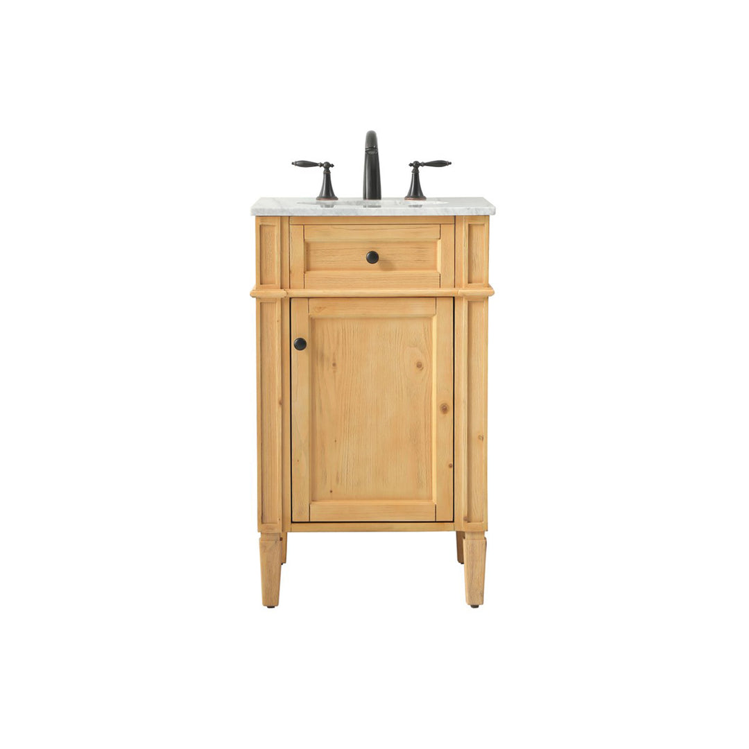 21 Inch Single Bathroom Vanity In Natural Wood - View 3 - Joshua Marshal