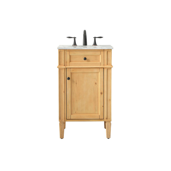 21 Inch Single Bathroom Vanity In Natural Wood - View 3 - Joshua Marshal