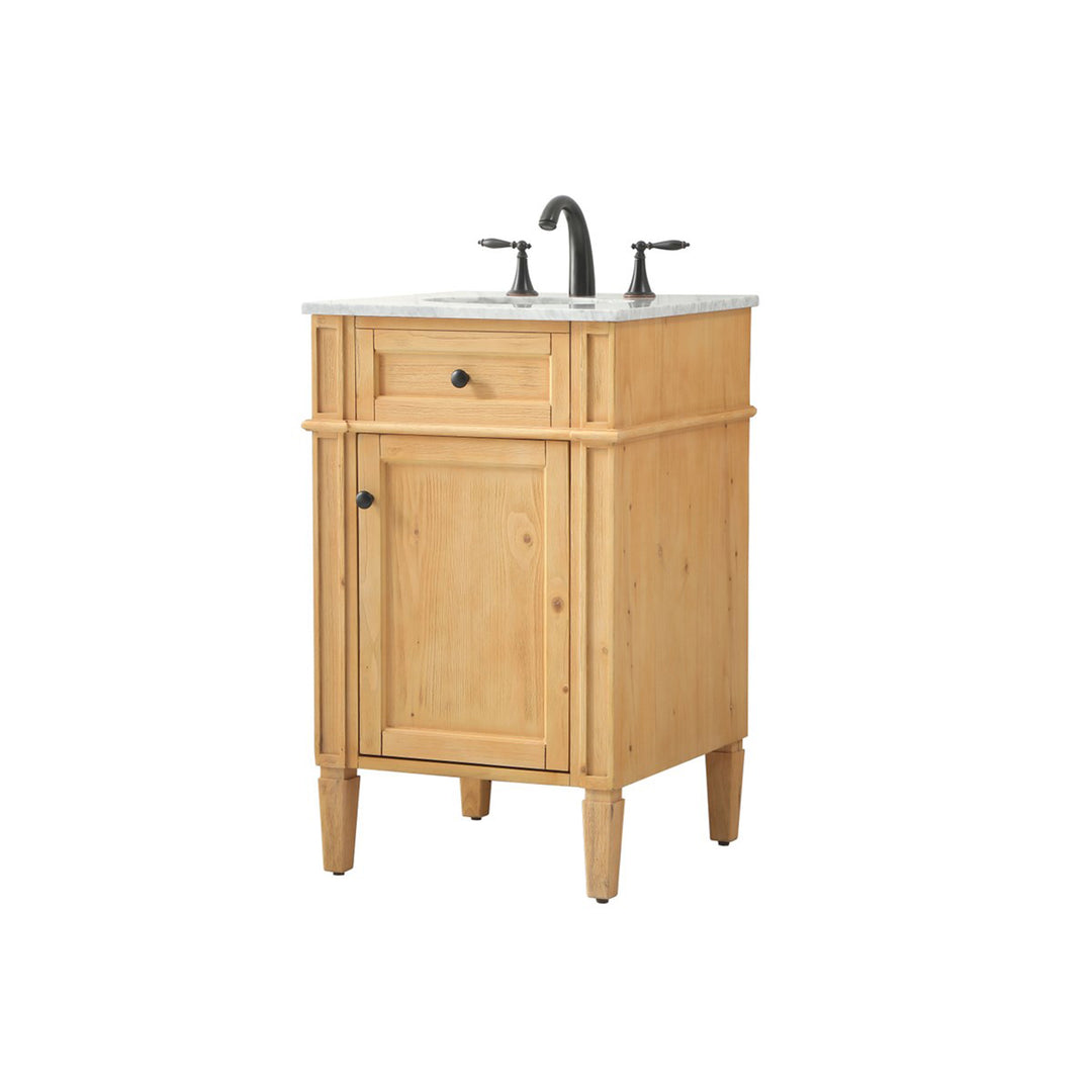 21 Inch Single Bathroom Vanity In Natural Wood - View 4 - Joshua Marshal