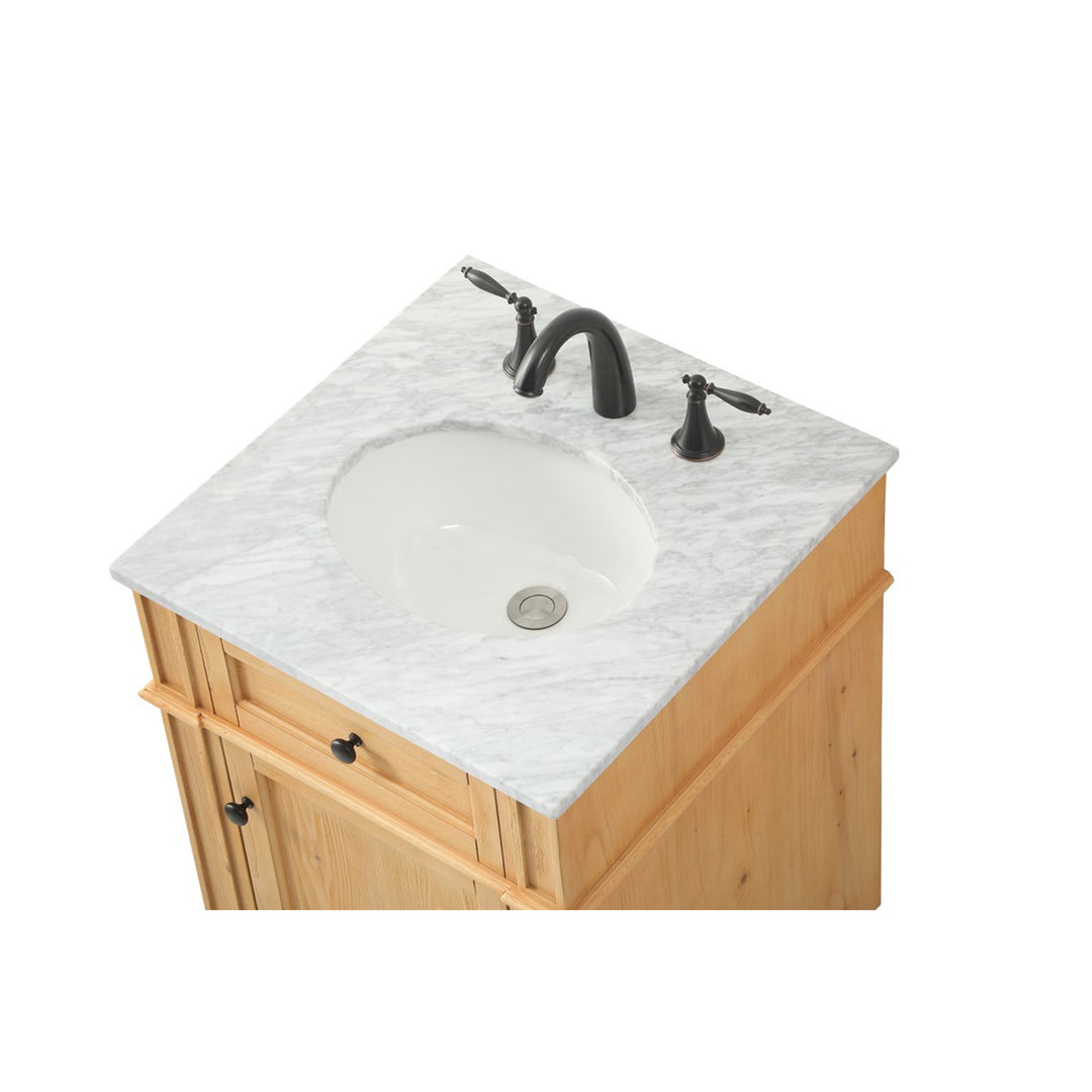 21 Inch Single Bathroom Vanity In Natural Wood - View 6 - Joshua Marshal