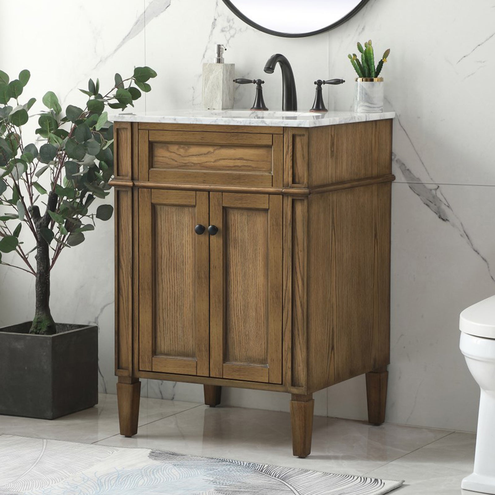 24 Inch Single Bathroom Vanity In Driftwood Driftwood Finish - KITCHEN & BATH by Joshua Marshal