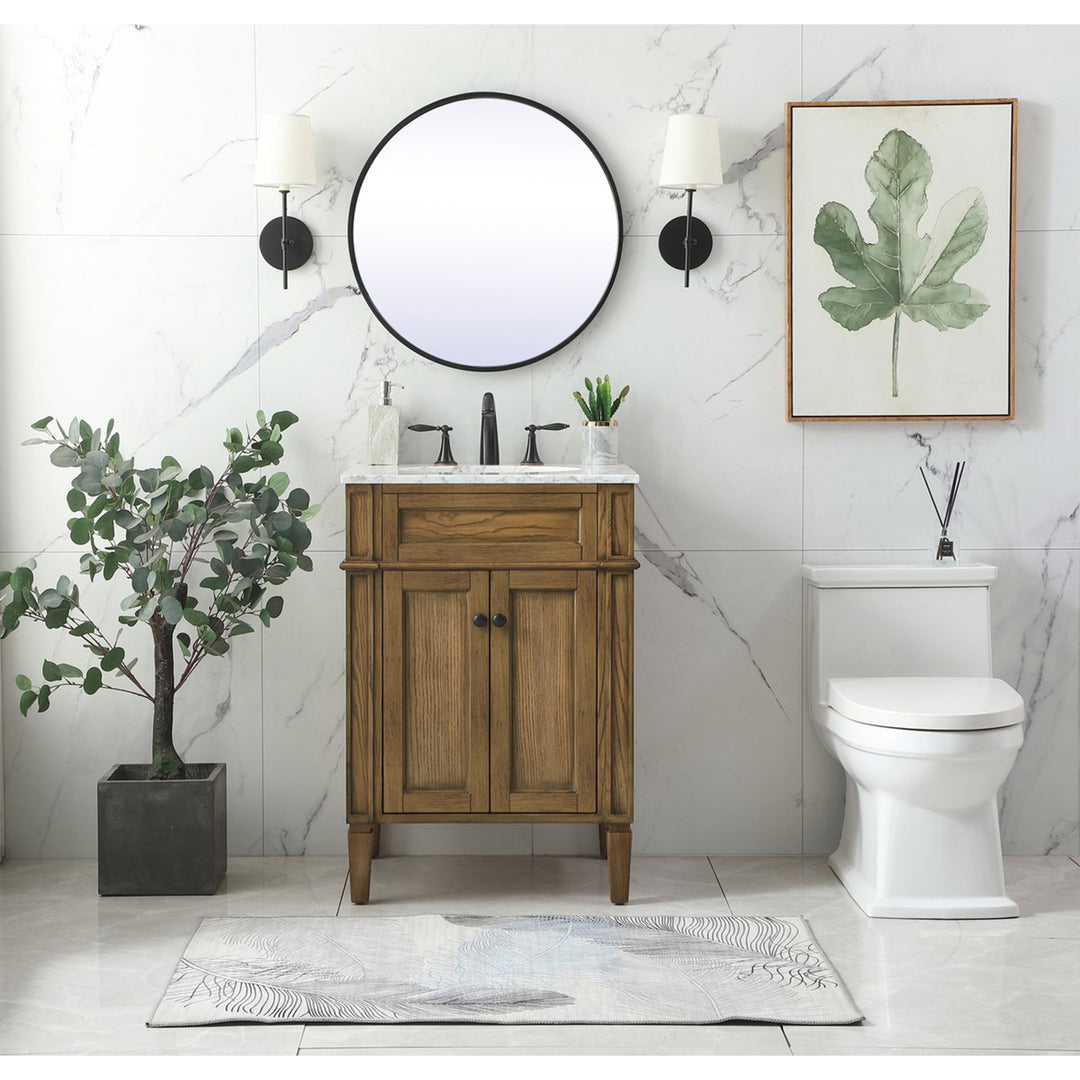 24 Inch Single Bathroom Vanity In Driftwood - View 2 - Joshua Marshal