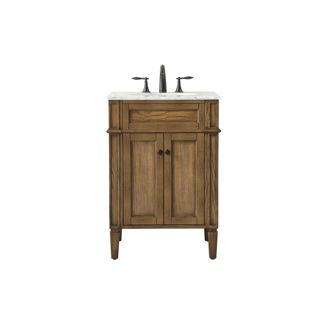 24 Inch Single Bathroom Vanity In Driftwood - View 3 - Joshua Marshal