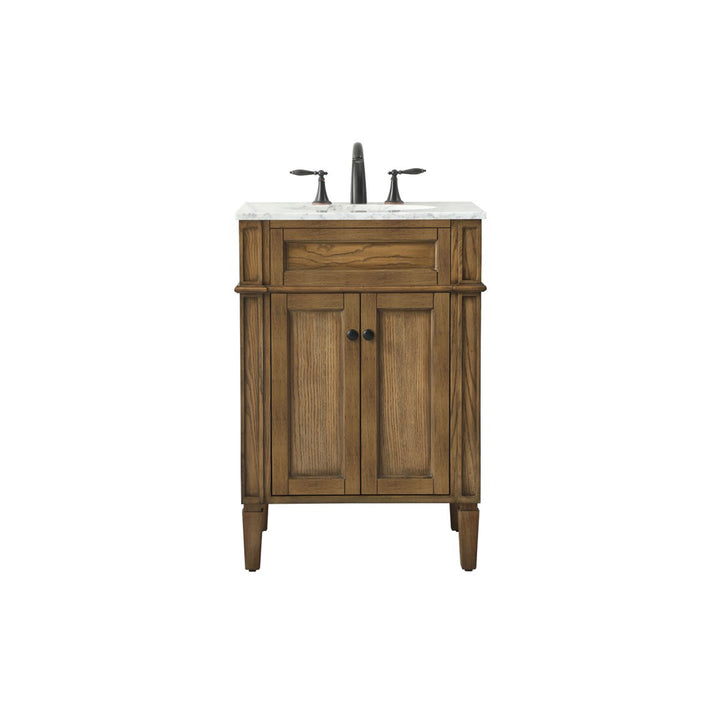 24 Inch Single Bathroom Vanity In Driftwood - View 3 - Joshua Marshal