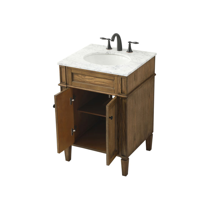 24 Inch Single Bathroom Vanity In Driftwood - View 4 - Joshua Marshal