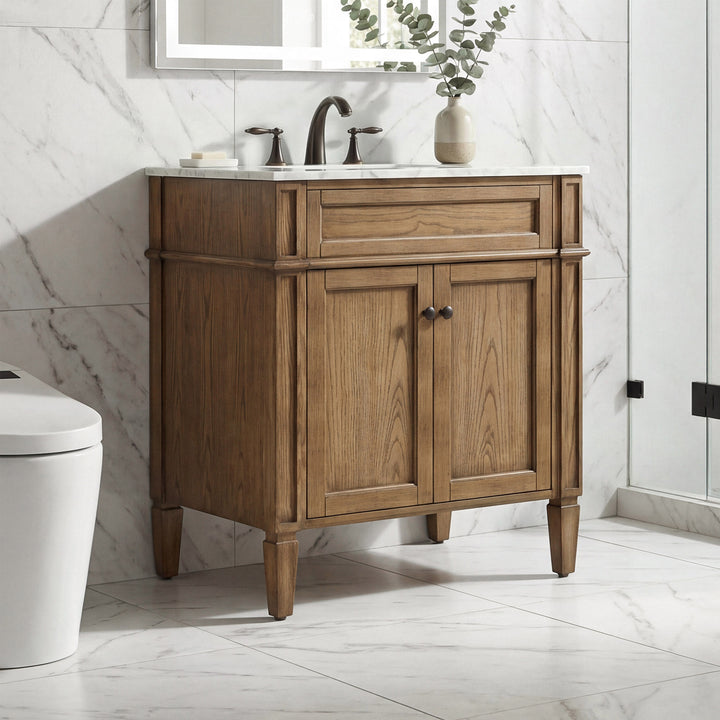 30 Inch Single Bathroom Vanity In Driftwood Driftwood Finish - KITCHEN & BATH by Joshua Marshal