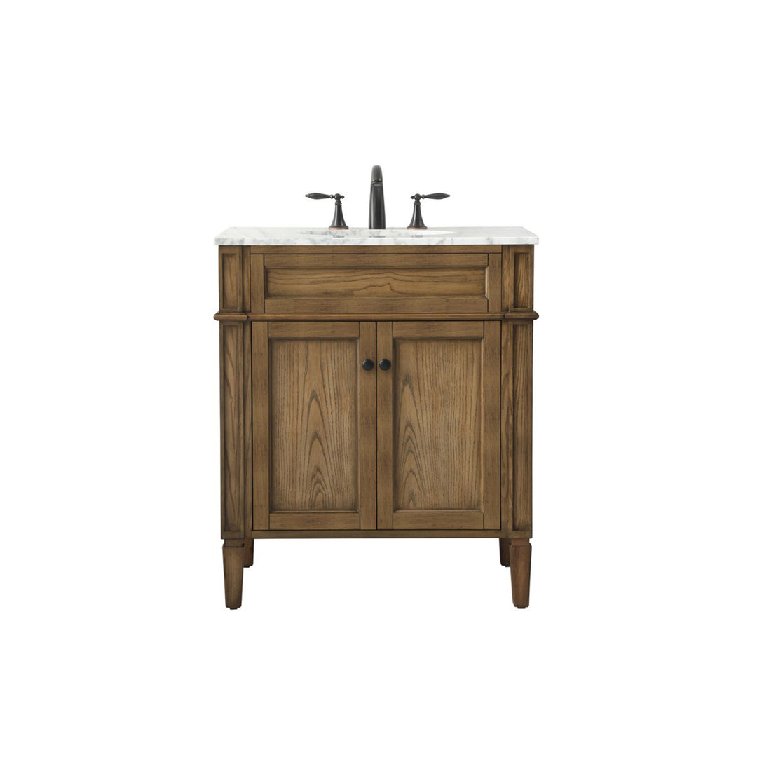 30 Inch Single Bathroom Vanity In Driftwood - View 3 - Joshua Marshal