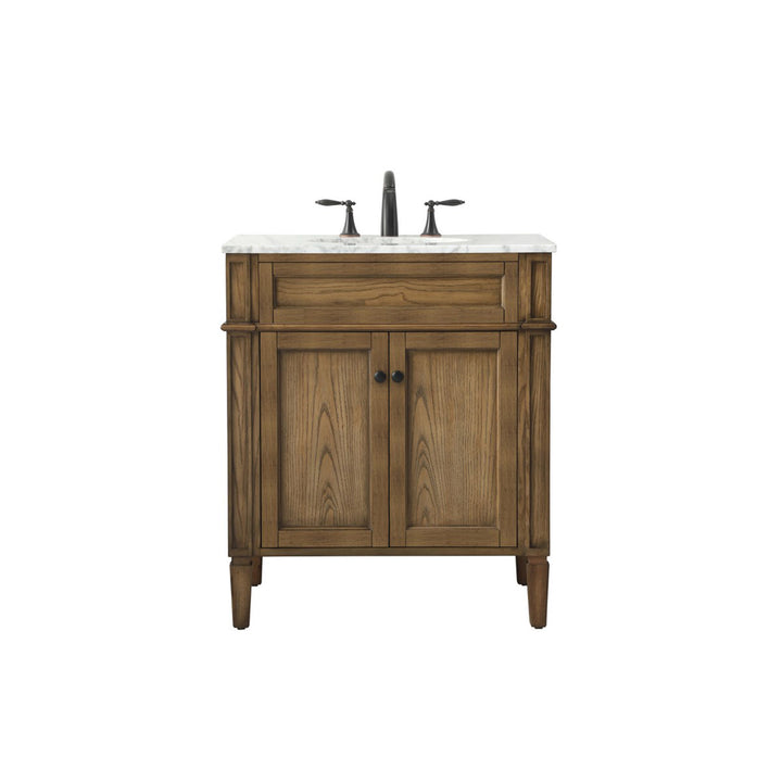 30 Inch Single Bathroom Vanity In Driftwood - View 3 - Joshua Marshal