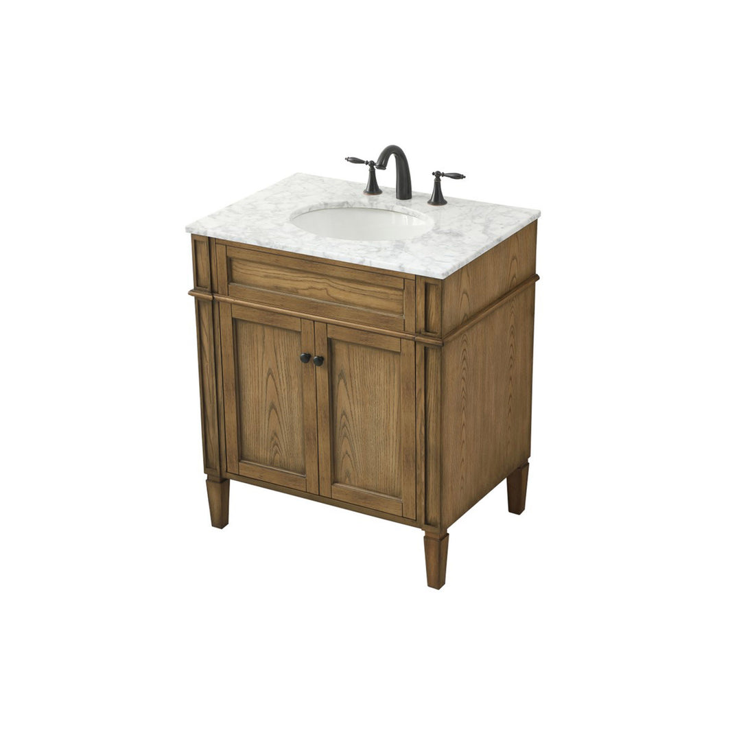 30 Inch Single Bathroom Vanity In Driftwood - View 4 - Joshua Marshal