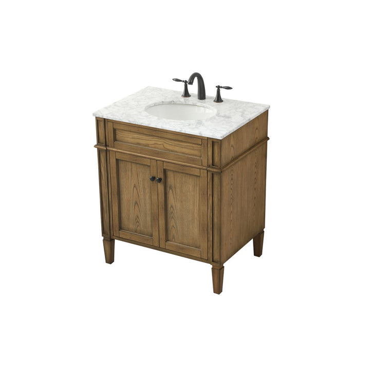 30 Inch Single Bathroom Vanity In Driftwood - View 4 - Joshua Marshal