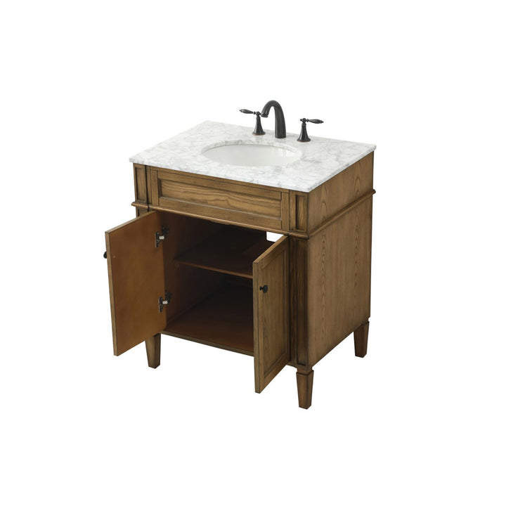 30 Inch Single Bathroom Vanity In Driftwood - View 5 - Joshua Marshal