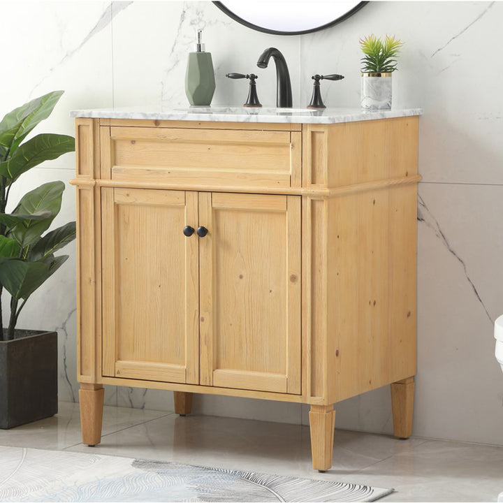 30 Inch Single Bathroom Vanity In Natural Wood Natural Wood Finish - KITCHEN & BATH by Joshua Marshal