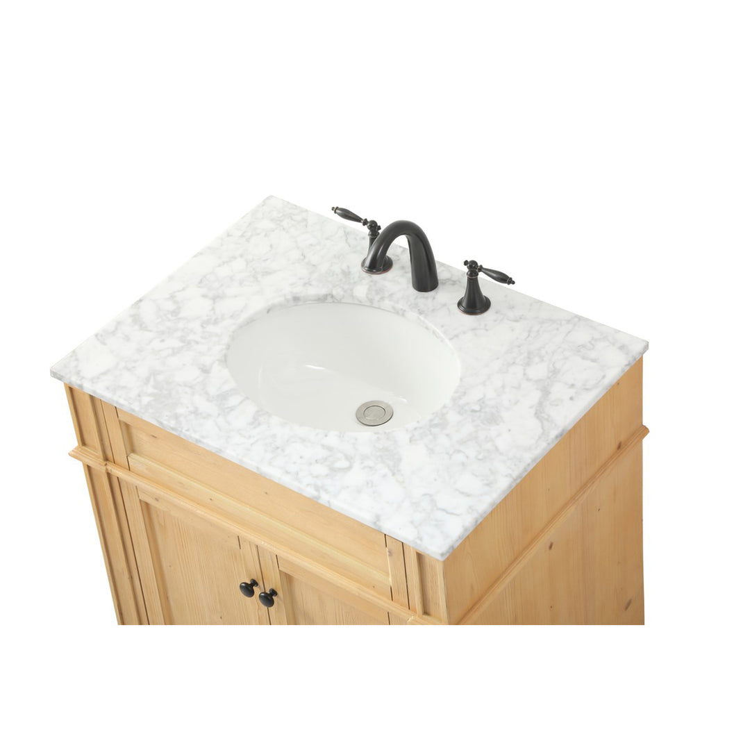 30 Inch Single Bathroom Vanity In Natural Wood - View 6 - Joshua Marshal