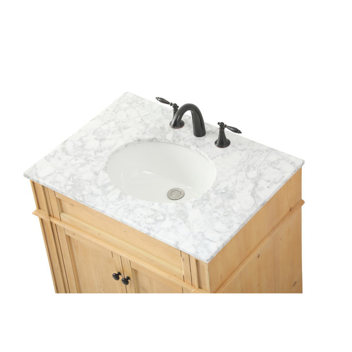 30 Inch Single Bathroom Vanity In Natural Wood - View 6 - Joshua Marshal