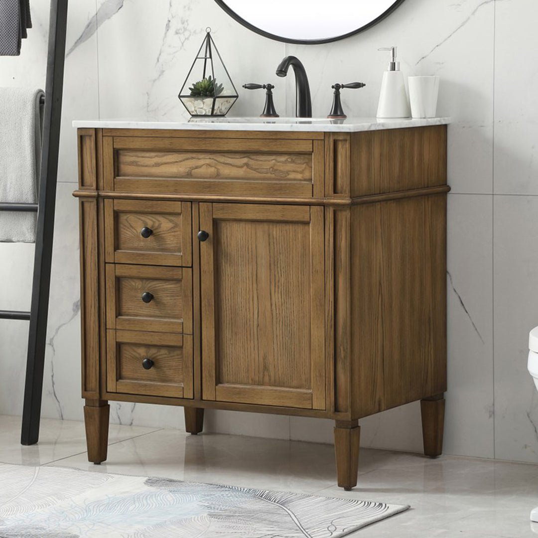 32 Inch Single Bathroom Vanity In Driftwood Driftwood Finish - KITCHEN & BATH by Joshua Marshal