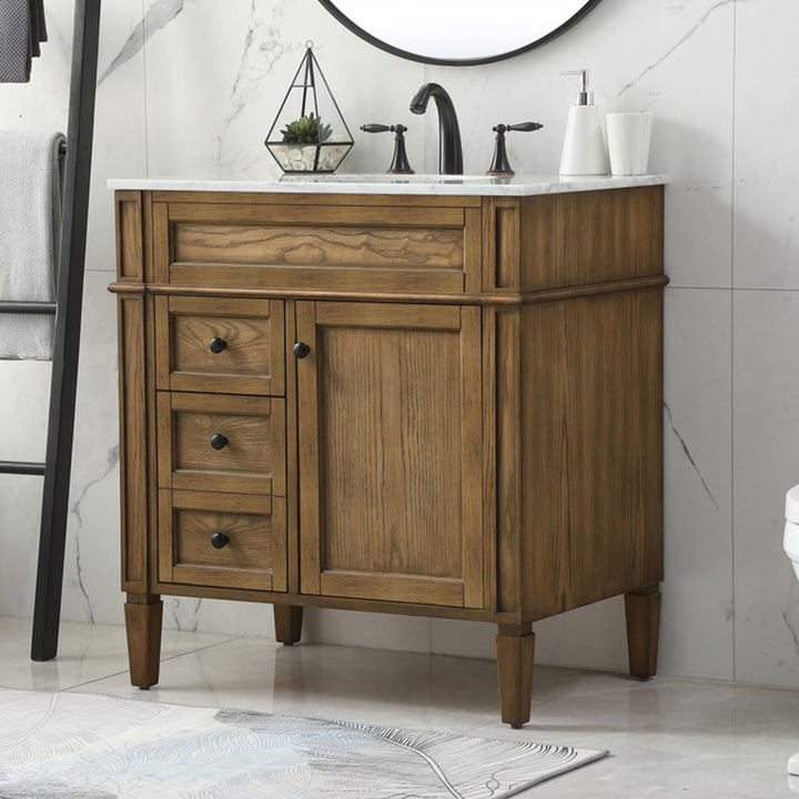 32 Inch Single Bathroom Vanity In Driftwood Driftwood Finish - KITCHEN & BATH by Joshua Marshal