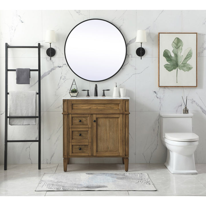 32 Inch Single Bathroom Vanity In Driftwood - View 2 - Joshua Marshal