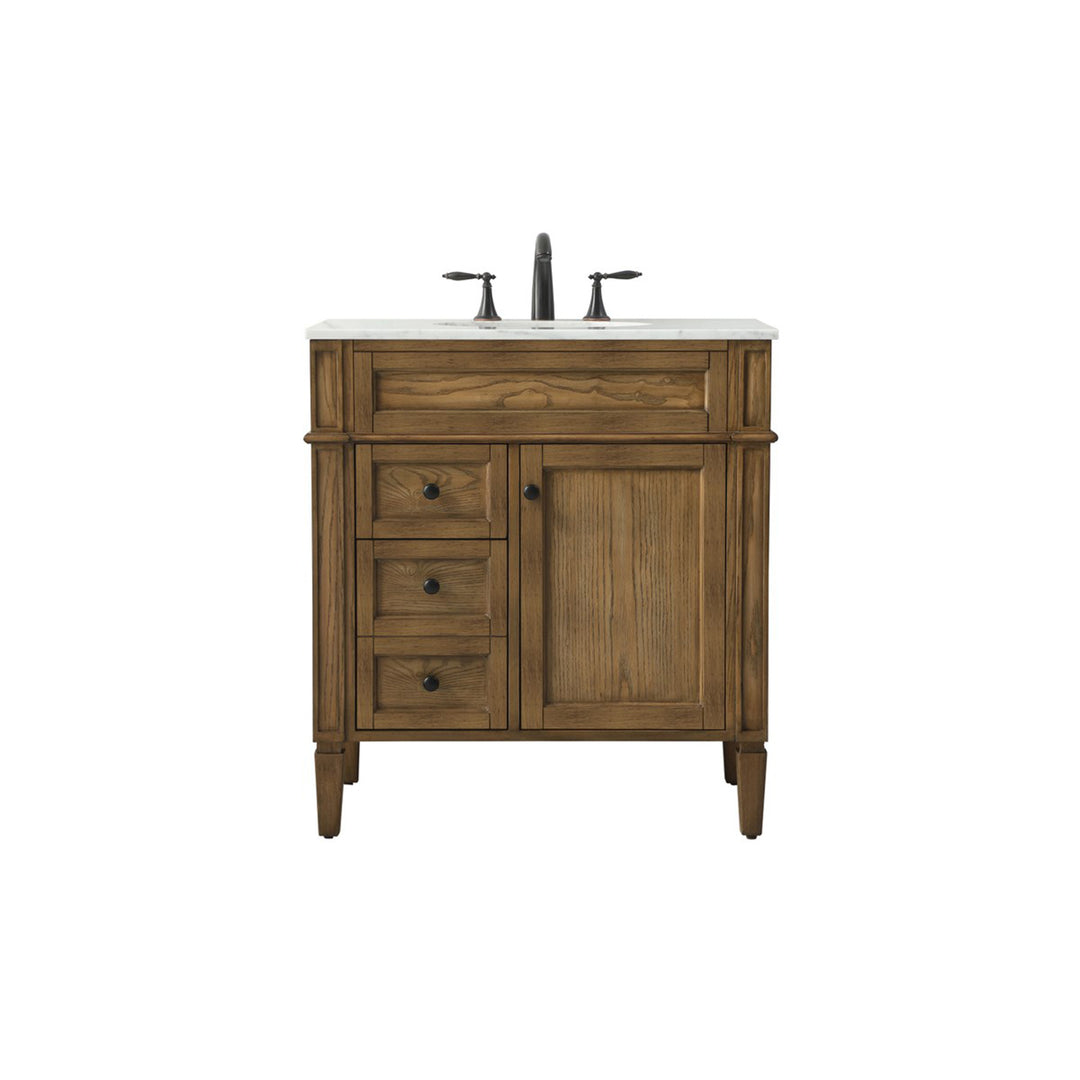 32 Inch Single Bathroom Vanity In Driftwood - View 3 - Joshua Marshal