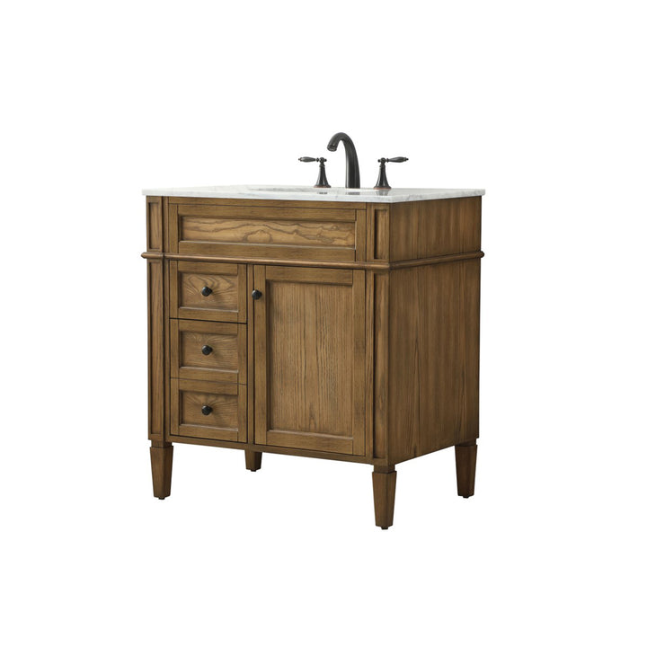 32 Inch Single Bathroom Vanity In Driftwood - View 4 - Joshua Marshal