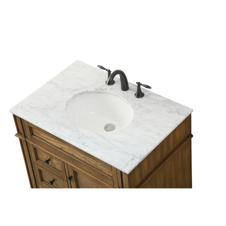 32 Inch Single Bathroom Vanity In Driftwood - View 5 - Joshua Marshal