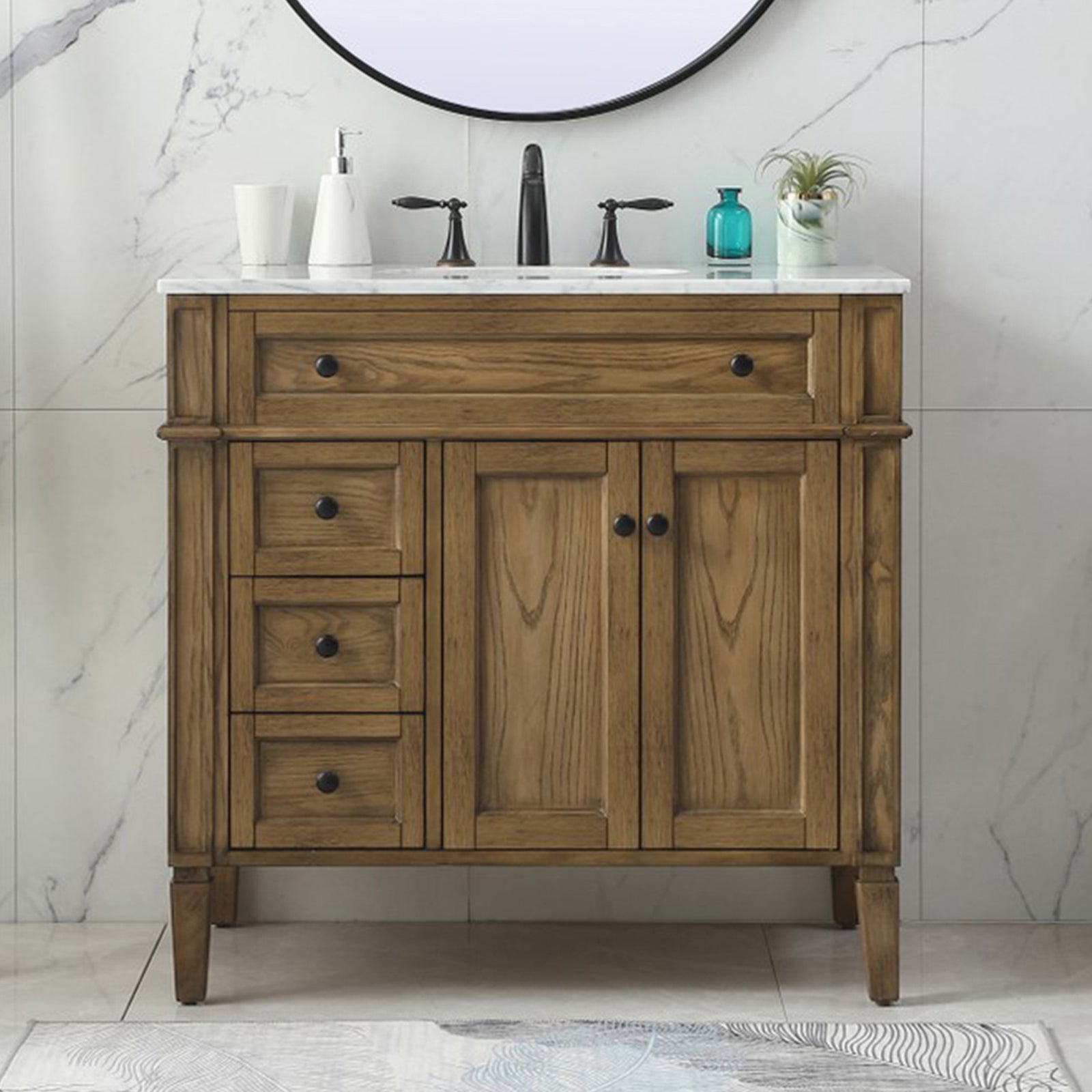 36 Inch Single Bathroom Vanity In Driftwood Driftwood Finish - KITCHEN & BATH by Joshua Marshal