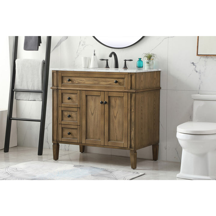 36 Inch Single Bathroom Vanity In Driftwood - View 2 - Joshua Marshal