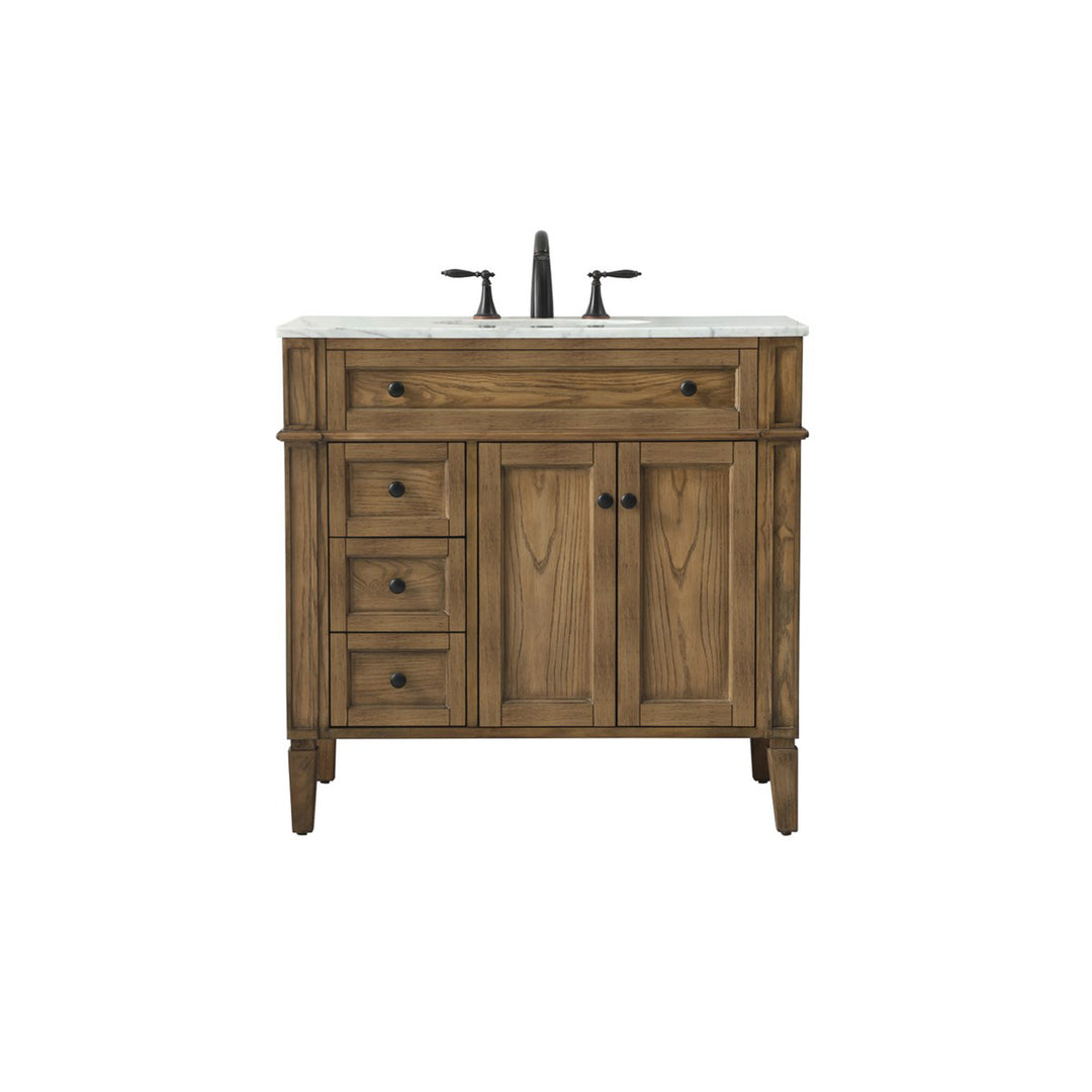 36 Inch Single Bathroom Vanity In Driftwood - View 3 - Joshua Marshal