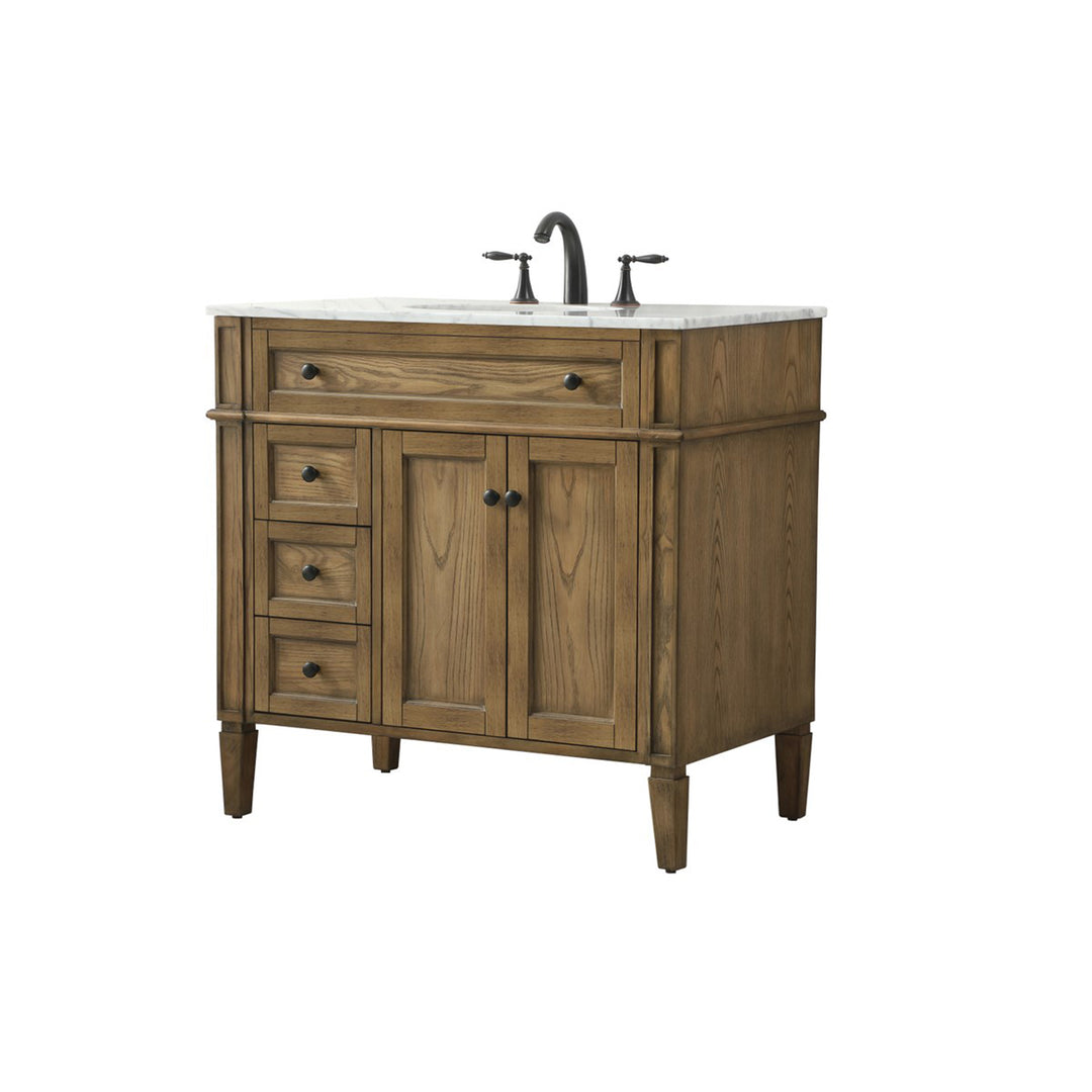 36 Inch Single Bathroom Vanity In Driftwood - View 4 - Joshua Marshal