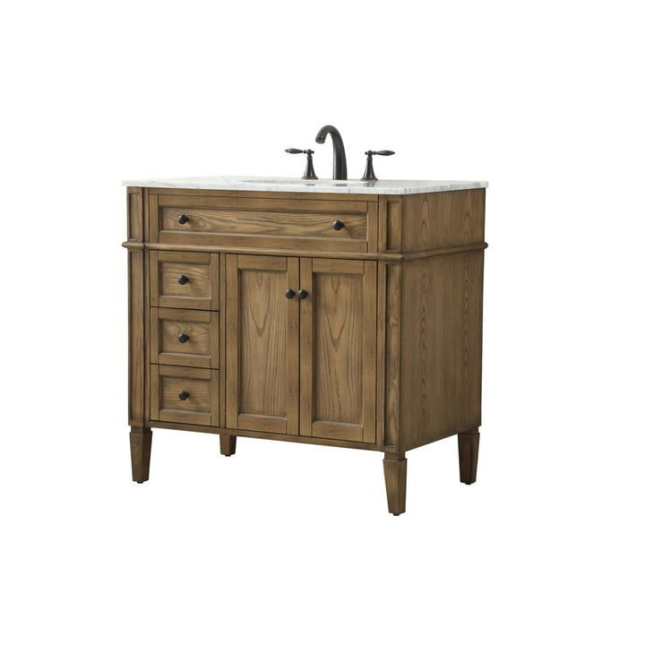 36 Inch Single Bathroom Vanity In Driftwood - View 4 - Joshua Marshal
