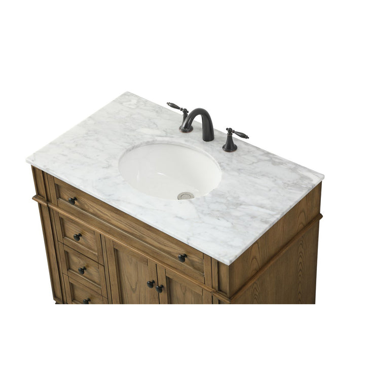 36 Inch Single Bathroom Vanity In Driftwood - View 6 - Joshua Marshal