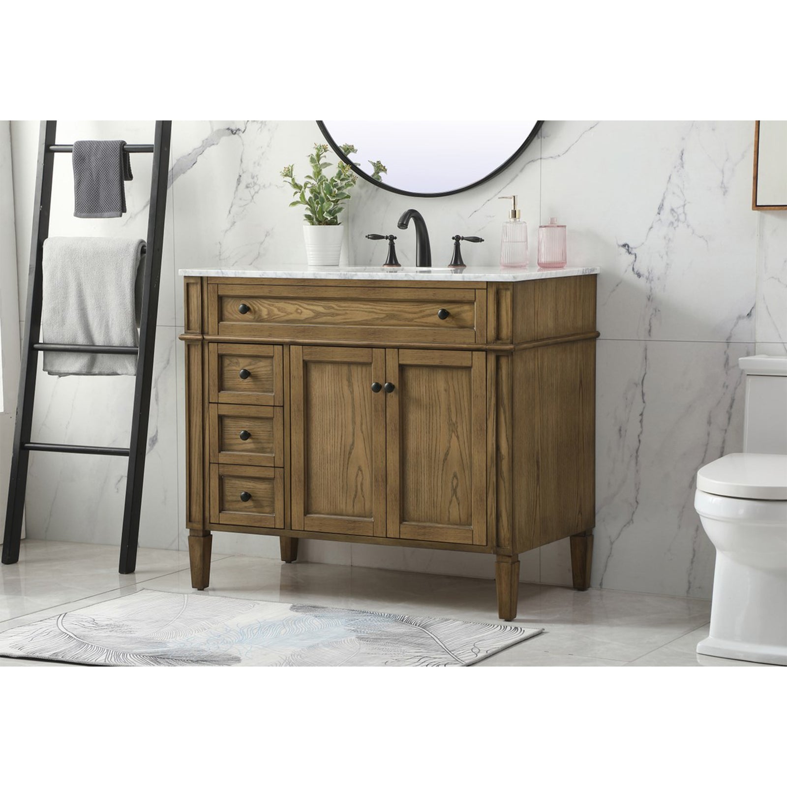 40 Inch Single Bathroom Vanity In Driftwood - View 2 - Joshua Marshal