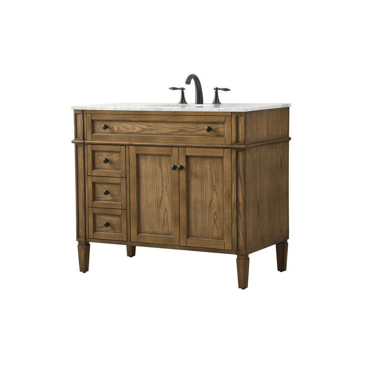 40 Inch Single Bathroom Vanity In Driftwood - View 4 - Joshua Marshal