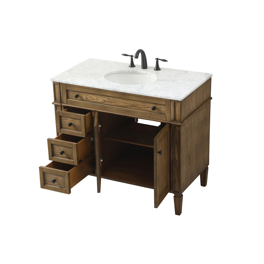 40 Inch Single Bathroom Vanity In Driftwood - View 5 - Joshua Marshal