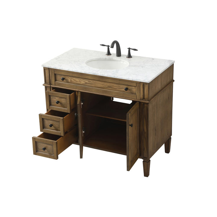 40 Inch Single Bathroom Vanity In Driftwood - View 5 - Joshua Marshal