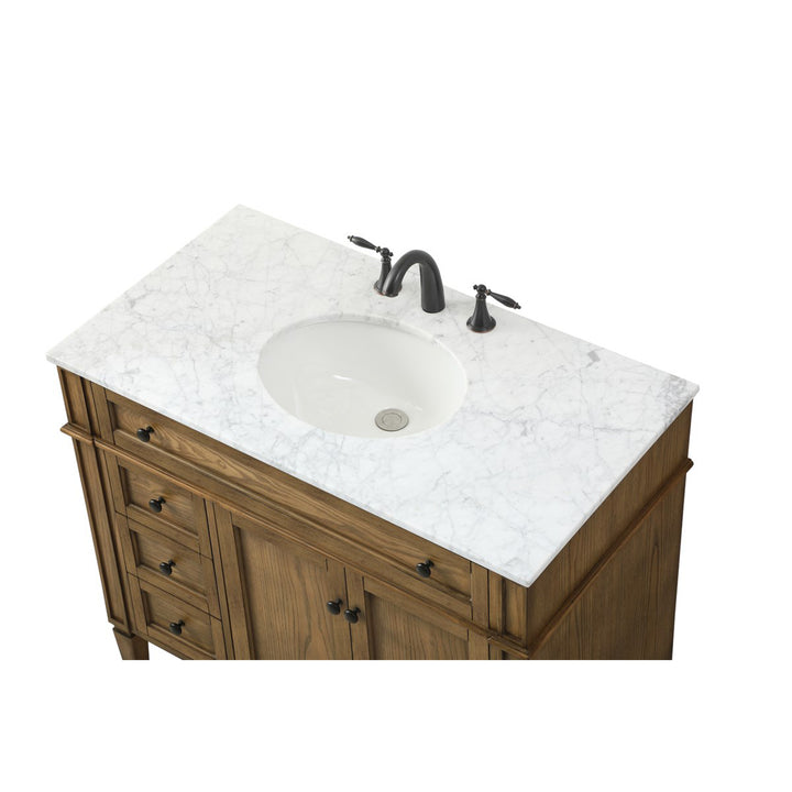 40 Inch Single Bathroom Vanity In Driftwood - View 6 - Joshua Marshal